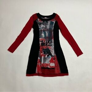 VINTAGE COCOMENTHE multi-textile long sleeve dress